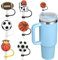 6pcs Straw Covers Cap for Stainly Cup Dust-Proof Silicone Straw Toppers Reusable Ball Sports Straws Cover Tips Accessories Suitable for 30oz & 40oz Straw Lid Covers, Stanley Cup 9-10MM (Balls-6-Pack)