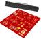 Brettspiel Tisch， Mahjong-Tischmatte, Tisch-Spielmatten, Paigow Poker-Spieltisch-Abdeckung, rutschfeste, geräuschreduzierende Brettspielmatte(Red,23.6x23.6inch/60x60cm)