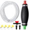 Handpumpe zum Umfüllen von Flüssigkeiten – XL Umfüllpumpe mit Vakuumfunktion, 2,5m EXTRA-LANGER kraftstoffbeständiger PVC-Schlauch inkl. Stöpsel & Durchflussregler für Benzin, Diesel, Öl & Wasser