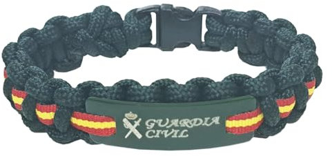 Tiendas LGP - Pulsera Paracord Verde Emblema Guardia Civil - Bandera de España
