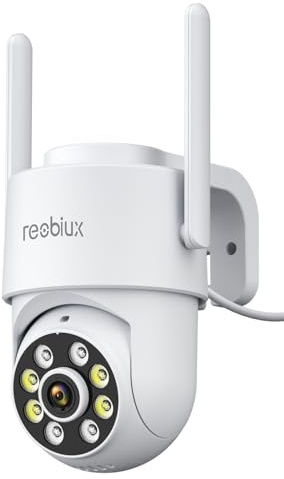 Reobiux 2K utomhuskamera, 360° CCTV-kamera utomhus WiFi, hemsäkerhetskameror med 30 m mörkerseende i färg, rörelsespårning, tvåvägsljud, IP66, K3-EU