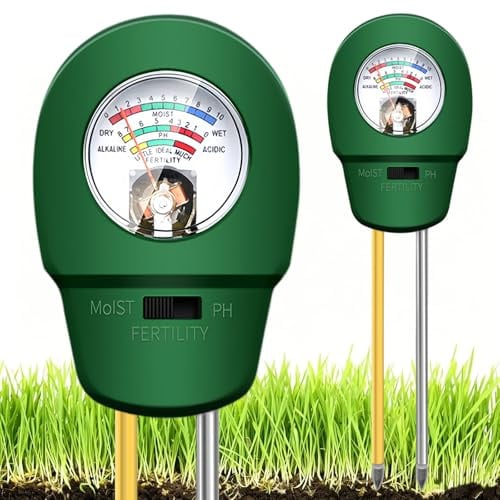 Gokemuak Bodentester 2 Stück, Boden PH-Messer, 3 in 1 Bodenmessgerät | Feuchtigkeit, Fruchtbarkei, Boden-Feuchtigkeitsmessgerät, Bodentest Messgerät für Pflanzen Rasen Gartenarbeit