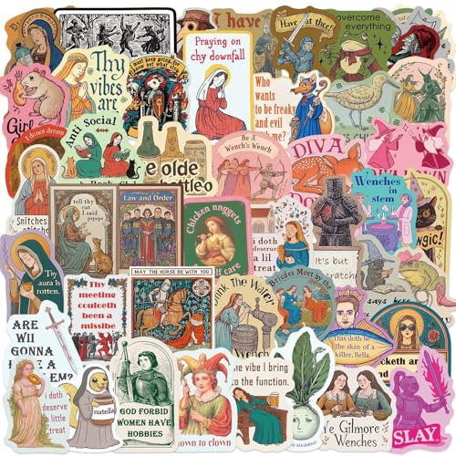 50 Stück Retro Aufkleber humorvollen historischen Motiven wasserfestes Vinyl für Reiseutensilien Gepäck Outdoor Ausrüstung zur individuellen gestalterischen Aufwertung im Alltag
