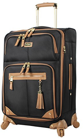 Steve Madden Designer Luggage Collection – Leichter 61 cm erweiterbarer Softside-Koffer – mittelgroßer Rollkoffer mit 4 Rollen