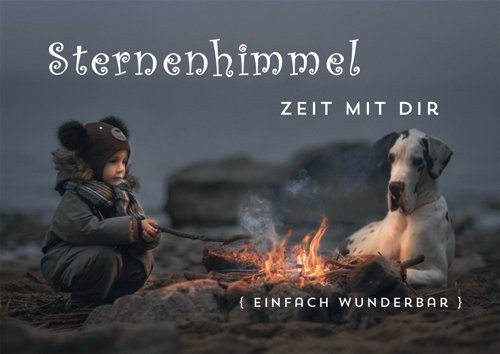 Postkarte A6 +++ LUSTIG von modern times +++ STERNENHIMMEL +++ BK.EDITION © 2017 www.littlekidsbigdogs.com