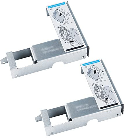 Heretom 2 Stück 9W8C4 Y004G Festplatte Rahmen 6,3 cm 2,5-Zoll auf 8,9 cm 3,5-Zoll Adapter Converter für Dell R710 T710 F238F KG1CH Tray Caddy