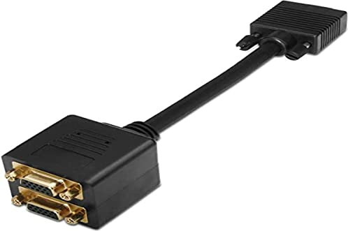 AISENS A113 – 0080 – Cavo sdoppiatore SVGA, HDB15/M-2 X HDB15/H, 20 cm, Colore: Nero