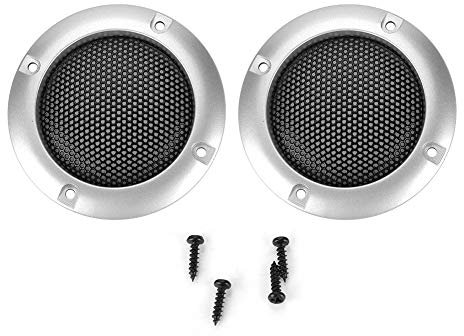 2 Pcs Haut-Parleur Audio Couverture, Grille de Haut-Parleur de Cercle Métal Maille,Résistant aux éclats,Couvercle métallique décoratif Audio avec 4 vis pour Haut-parleurs