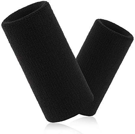 LANGING 2 Stück Tennis und andere Sportarten Dicke Wristband Schweißband 6 Zoll Lange