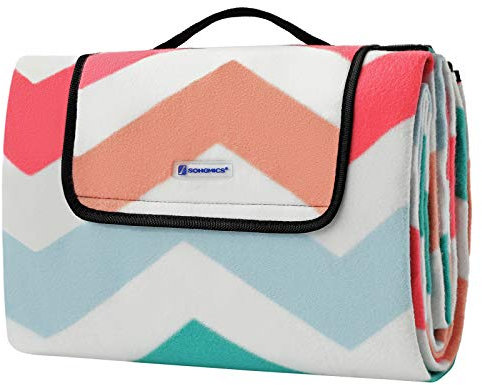 SONGMICS Unisex-Adult Picknickdecke, Rosa, 200 x 150 cm