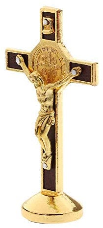 POFET – Statue crucifix Jésus-Christ sur croix pour voiture, maison, chapelle, doré