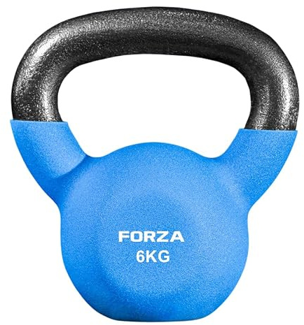 FORZA Neoprene Kettlebells [4-28kg] | Exercise Equipment For Home Training & Gym Fitness – Heavy Lifting Kettlebell Weights | Cast Iron Kettlebell