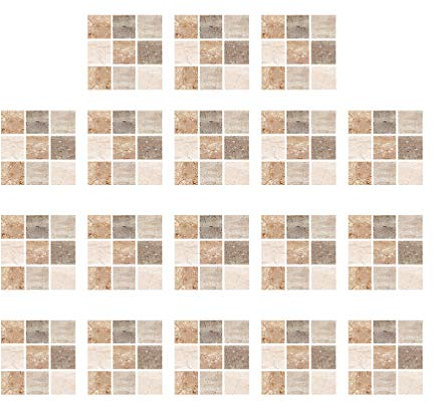 LIOOBO 18Pcs Self Adhesive Wall Tiles Mosaic Tile Sticker Removable Self Adhesive Waterproof Anti Oil Backsplash Peel and Stick for Kitchen Bathroom