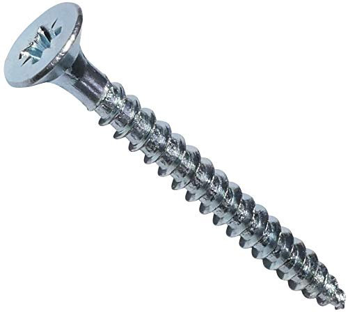 AERZETIX - Lot de 100 - Vis à Bois - Ø3x30mm - en Acier Zingué Métal - Tête Fraisée - à Empreinte Cruciforme Pozidriv - Couleur Argent - C44787