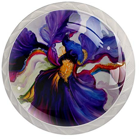 Lila Iris Malerei Tür Schublade Pull Griff Möbel Dekoration für Küchenschrank Frisiertisch