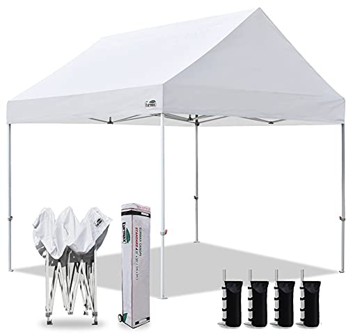 Eurmax 20,3 x 2,4 m Ez Pop-Up-Überdachung, Outdoor Baldachin, Sofort-Party-Zelt, kommerzielle Pavillon-Bonus-Tasche (braun)
