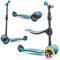 sun baby Roller Scooter Kinder 3 Jahre, LED große 3 Räder, Abnehmbarem Sitz, Kinderroller, Childern's Scooter (Türkis)