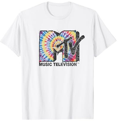 MTV Rainbow Tie Dye Spiral Logo T-Shirt