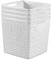 Curver Jute Decorative Plastic Organization and Storage Basket Perfect Bins for Home Office, Closet Shelves, Kitchen Pantry and All Bedroom Essentials, White, Large Cube, Set of 4