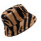 KGM Stylische, weiche, flauschige Kunstfell-Fischermütze – Festival-Sommer-Wintermütze, Tiger Brown, One size