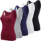 BQTQ 5 Pcs Tank Tops for Women Undershirt Sleeveless Vest Tops for Women and Girls (Black, White, Grey, Dark Red, Navy, XL)