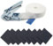 Spanngurt mit Ratsche 6m x 25 mm Weiß mit 8 Gummigranulat Pads zum sicheren Stapeln von Trockner & Waschmaschine Zurrband mit 800 daN Zurrkraft Zurrgurte Befestigung Halterung