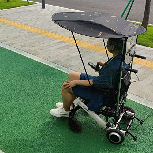 Universelle elektrische Rollstuhl-Markise, UV-beständiger Sonnenschutz, Regenschutz, Rollstuhl-Poncho-Regenmantel, passend für die meisten Rollstuhlzubehörteile
