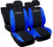 Auto Accessori Lupex | Coprisedili Auto Compatibili con Corsa C D E (2000-2019), Colore Nero Blu Royal, Made In Italy, Tessuto Policotone, Fodere Sedili Anteriori e Posteriori