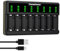 Pickle Power Smart 8 Bays LED Display Battery Charger for Rechargeable Li-ion 123A 16340 17335 Battery and MC3030 VMK3200 VMS3330 3430 3530 (Batteries Not Included)