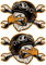 Samunshi 2X Vintage Adler Set Aufkleber Autoaufkleber für Motorrad Fahrrad Roller oder Auto Sticker Chopper Hot Rod Bopper Enduro Motocross Rockabilly Vintage (10x7cm 2X Vintage Adler Set)