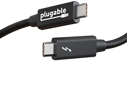 Plugable Windows Transfer Cable 6.6ft (2m), Thunderbolt 10Gbps, Bundled with Bravura Software for Windows PC to PC Migration - Unlimited Uses. Works between Thunderbolt 3/4, USB4 PCs