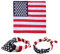 3 PCS American Flag Bandanas Headband USA Flag Head Wrap Hair Bands Head Kerchief Scarves Hair Accessories Ornament for Unisex