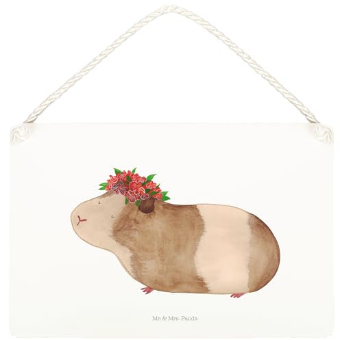 Mr. & Mrs. Panda DIN A5 Deko Schild Meerschweinchen Weisheit - Geschenk, Tiermotive, Gute Laune, Dekoschild, Tiere, Tür Schild, Wunderland, Wanddeko,