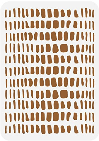 FINGERINSPIRE Geometrische Flecken Malerei Schablone 29.7x21cm Kunststoff Wandschablonen Unregelmäßige Quadratische Form Krokodil Muster Schablonen Stein Hintergrund Schablone für Wand Fliese Möbel