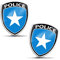 SkinoEu 2 x Pegatinas 3D Gel Silicona Policía Placa Badge Auto Motocicleta Bicicleta Ventana Puerta Teléfono Portátil PC Tablet KS 116