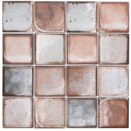 Mosaikfliese Glasmosaik Retro Vinatage Zement Style Pastell Beige Küchenrückwand Duschwand | 10 Mosaikmatten