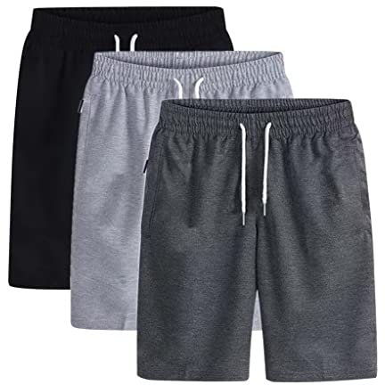 ACMEDE 3 Stücke Herren Shorts Bermudas Sportshorts Herren Sporthose Kurze Hose Mit Reißverschluss und Elastische Taille Größe S - XXL, 47-80KG