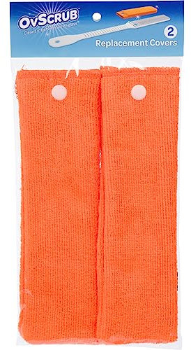 OvScrub Oven Glass Custom Replacement Sponges | Easily Removes Dirt, Grease & Grime | Includes 2 Premium Washable Microfiber Cloths | Most Effective Way to Clean Your Oven Glass | Reusable & Washable