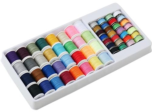 Nähgarn Set,60 Pcs Faden nähmaschine Nähfaden für nähmaschine Nähmaschinengarn set Sewing kit Sortierte farben bobbin,für Hand und Nähmaschine