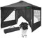 MaxxGarden Pavillon - Gartenpavillon - Faltpavillon 3x3 - Wasserdicht Stabil Winterfest - Easy-Up Partyzelt - Aluminiumrahmen mit Seitenwänden - Pavillon 3x3 - Grau