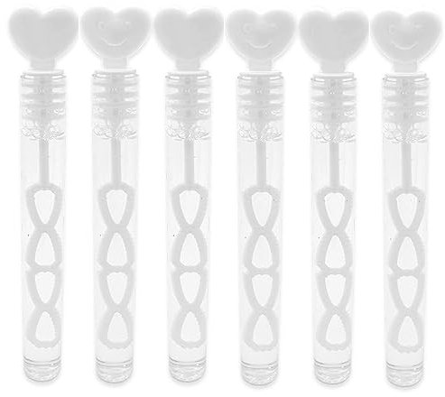 24x Herz Smiley Seifenblasen Röhrchen Weiß Wedding Bubbles Hochzeit Mitbringsel Dekoration