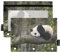 Riesiger Panda Testing on A Tree Ast 3 Ring Binders Pencil Case 2 pcs File Folders for Office Examination Zipper Stationery Bag
