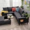Panana 6 Seater Corner Sofa, Settee Corner Suite L Shaped Couch For Living Room (Black Leathaire, Corner Sofa)