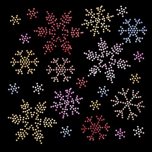 FINGERINSPIRE 6 Blatt Schneeflocken Strass Kristall Transfer Applikationen Zum Aufbügeln Hotfix Applikationen Zum Aufbügeln Mit 8Stück Schneeflocken Muster Ornament Zubehör Für Reparatur von Kleidung