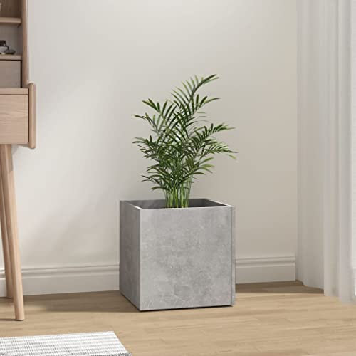 BUKSCYJS Fioriere Da Esterno Alte,Portapiante Da Internifioriera Grigio Cemento 40x40x40 Cm In Legno Multistratoadatto Per Esterno, Giardino, Balcone, Angolo, Patio, Interno