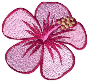 Hibiskusblüte - Pink - Aufnäher - bestickter Aufnäher / Abzeichen / Emblem