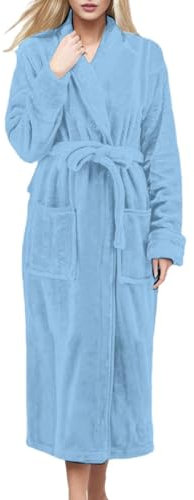 MJGkhiy Vestaglia Donna Pile Invernale Caldo Taglie Forti Manica Lunga Flanella Accappatoio Vestaglie Cotone Con Cappuccio Morbido Peluche Indumenti Da Notte Per Casa Hotel Spa Peluche Accappatoio