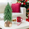 GYMAX Mini Albero di Natale Artificiale, Piccolo Ornamento da Tavola, Rami in PE/PVC, Decoraizone Natalizia, con Base, per Casa Camera e Ufficio (PE, 40 cm)