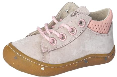 RICOSTA Mädchen Low-Top Sneaker Caius, Kinder Lauflernschuhe, lose Einlage, Laufschuhe, schnürschuhe, schnürer, Halbschuhe, Tundra/rosa (650), 24 EU