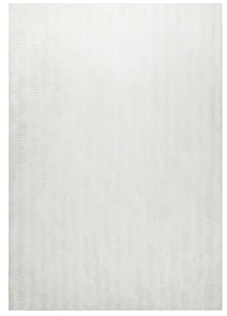 Wecon Home Flauschiger Hochflor Teppich getuftet von Esprit - Modernes welliges Design für Wohnzimmer und Schlafzimmer und mehr - Alice Beach (200 x 200 cm, weiß)